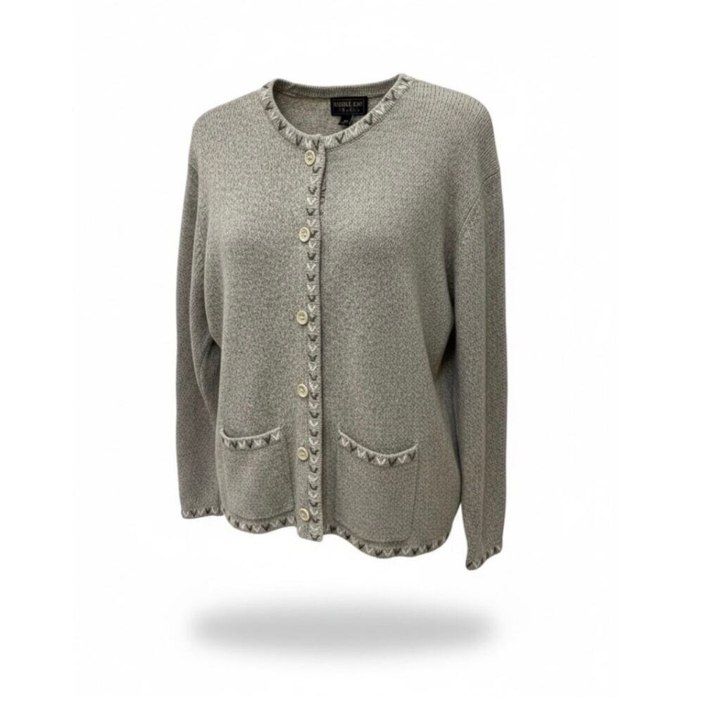 Woolrich buttoned British tan sweater cardigan size XL